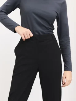 Zwart - Nauwsluitende, op maat gemaakte broek van wol