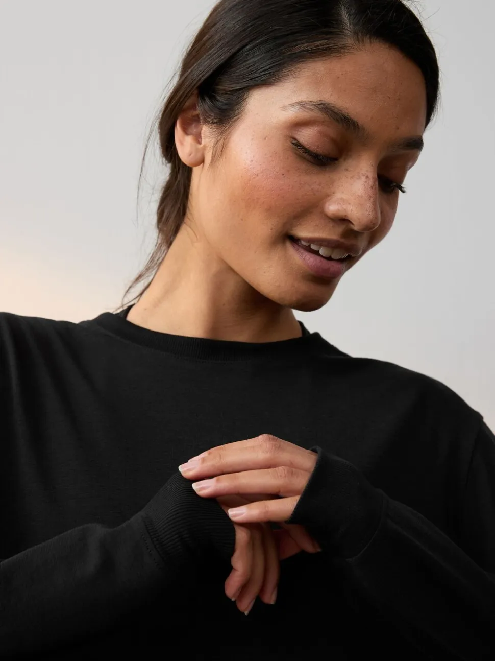 Zwart - Nike One Relaxed Dri-FIT top met lange mouwen