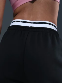 Zwart - Nike oversized Phoenix fleece joggingbroek met hoge taille en grafisch logo