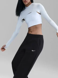 Zwart - Nike Sportswear Phoenix Fleece High Waisted Wide Leg Joggers