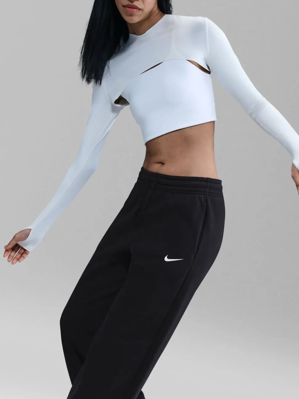 Zwart - Nike Sportswear Phoenix Fleece High Waisted Wide Leg Joggers