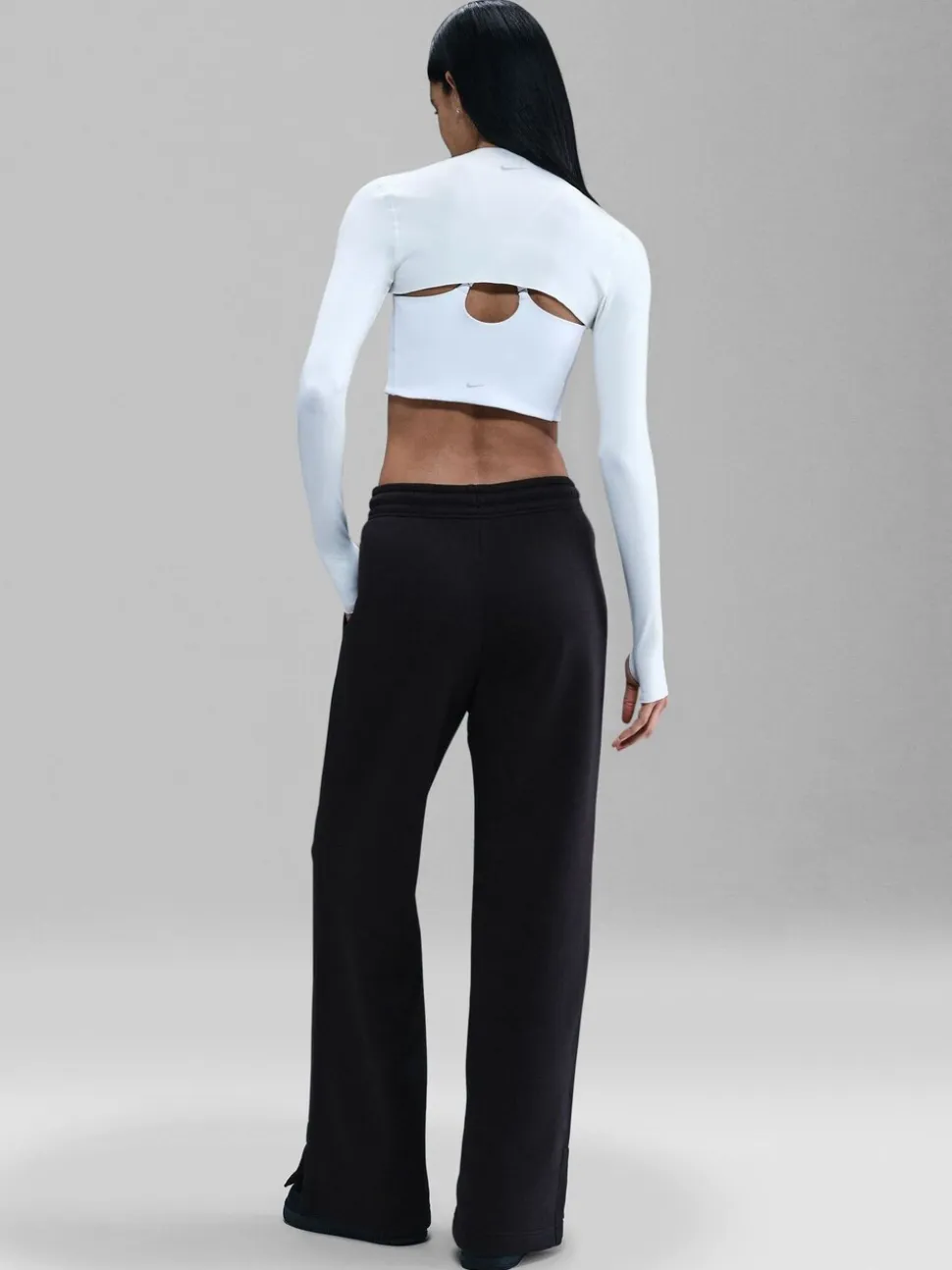 Zwart - Nike Sportswear Phoenix Fleece High Waisted Wide Leg Joggers