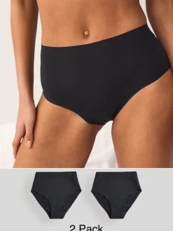 Zwart - No VPL Period Knickers 2 Pack