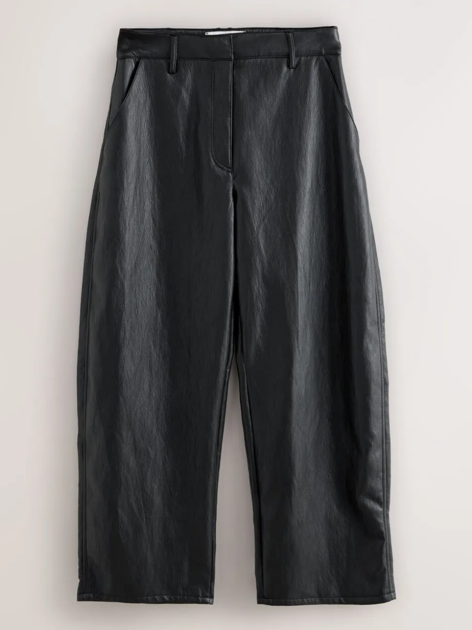 Zwart - Nothing Ordinary Faux Leather Barrel Leg Trousers