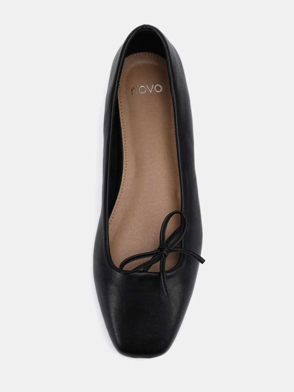 Zwart - Novo Camilla Asymetric Bow Ballerinas