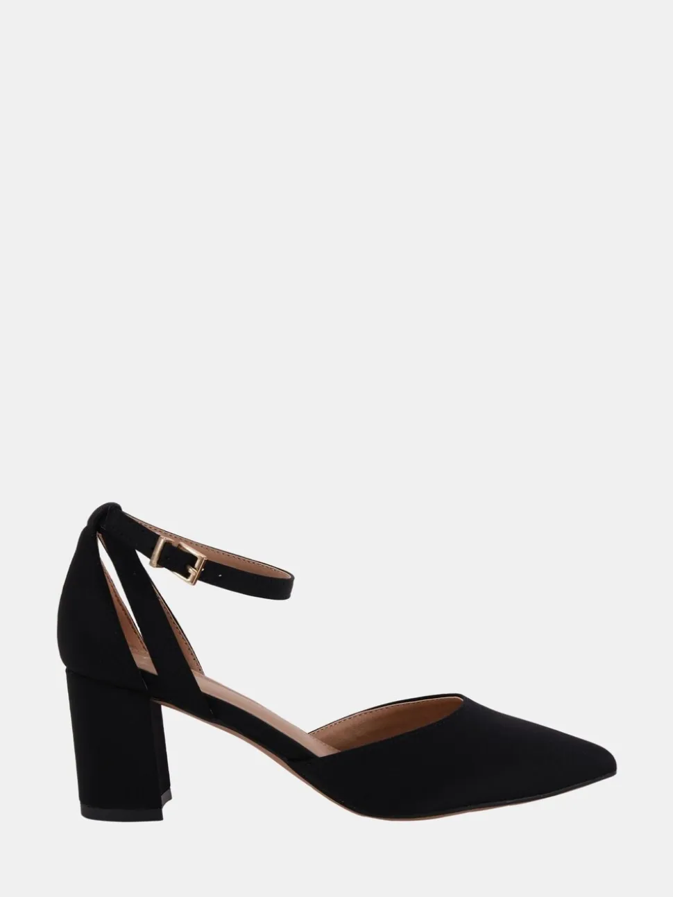 Zwart - Novo Wide Fit Imelda Two Part Ankle Strap Courts