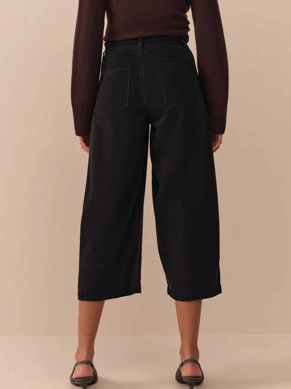 Zwart - N.Premium High Rise Culotte Jeans