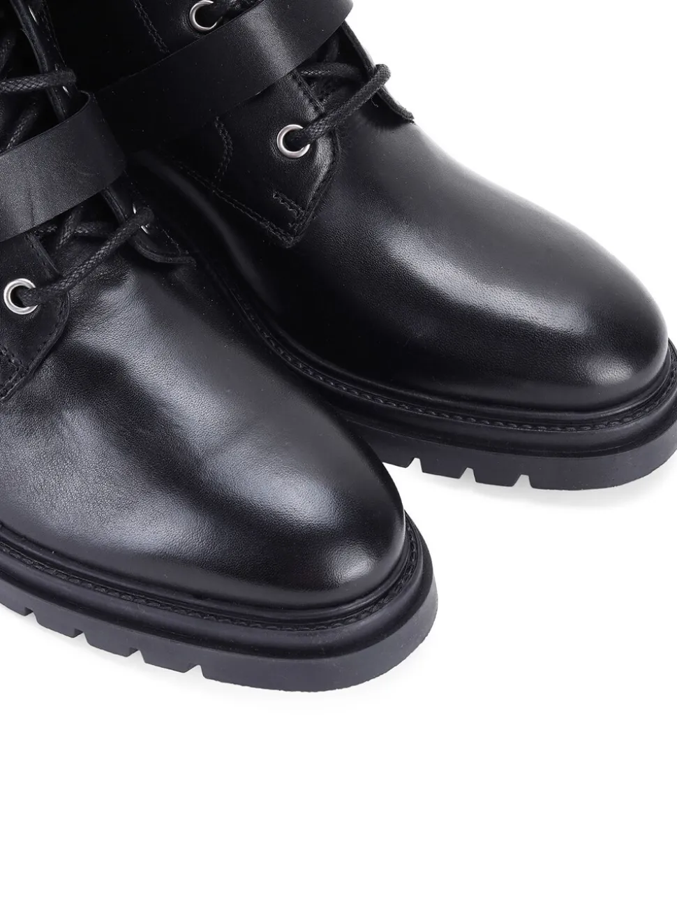 Zwart - Off The Hook Parkside Block Heel Leather Combat Boots