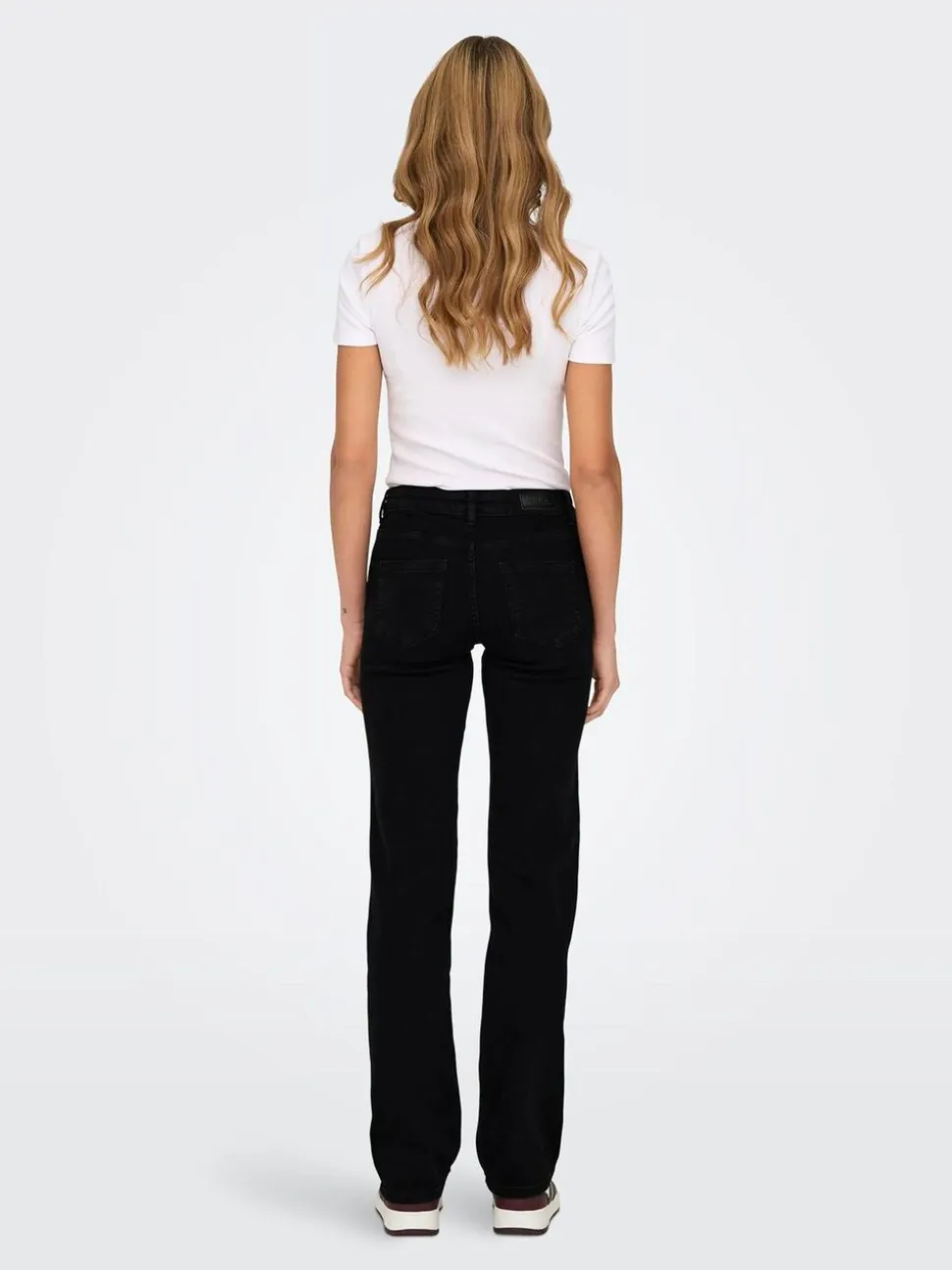 Zwart - ONLY Blush Mid Rise Straight Leg Jeans With Super Stretch
