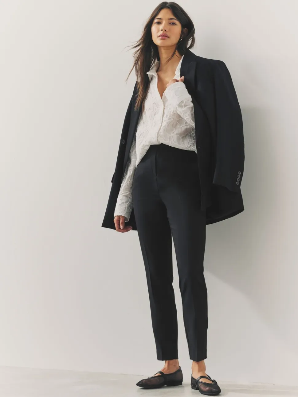 Zwart - Op maat gesneden skinny broek