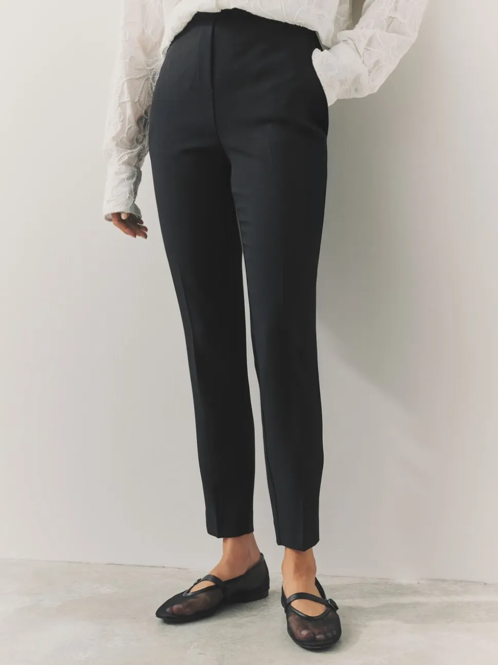 Zwart - Op maat gesneden skinny broek
