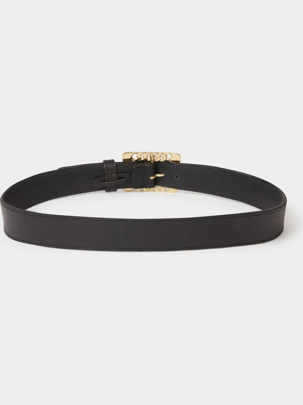Zwart - Osprey London The Chain Buckle Leather Belt