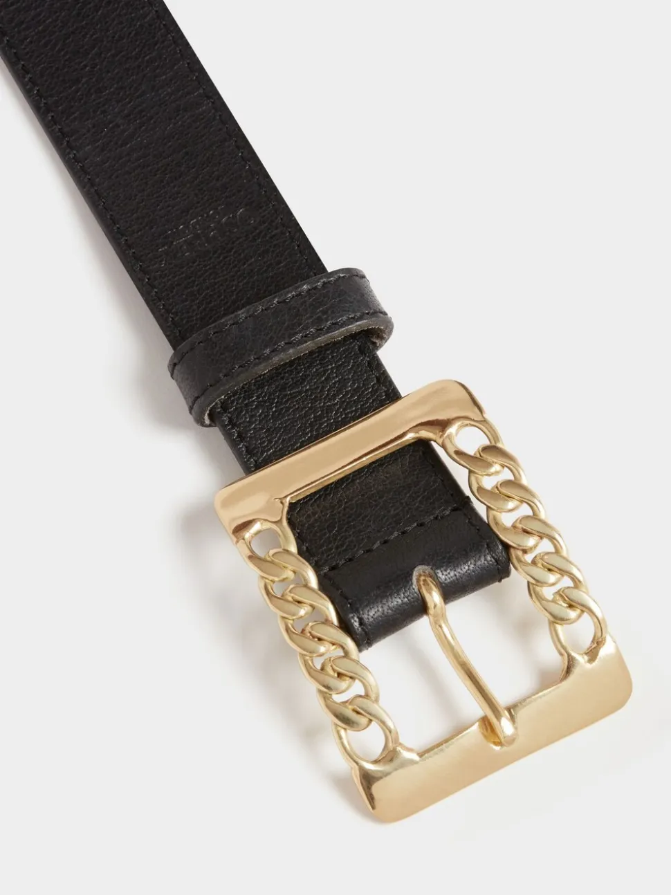 Zwart - Osprey London The Chain Buckle Leather Belt
