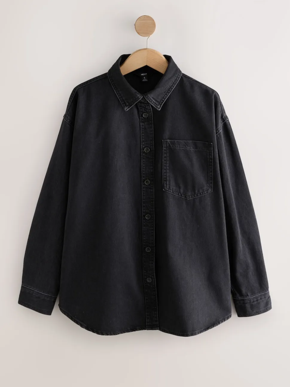 Zwart - Oversized denim overhemd