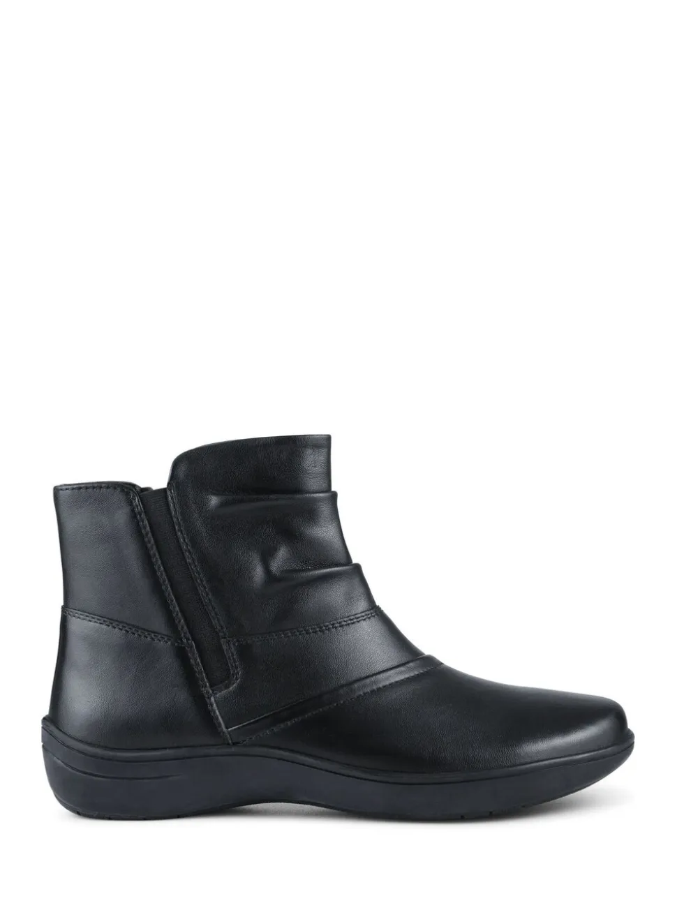 Zwart - Pavers Wide Fit Leather Ankle Boots