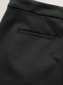 Zwart - Ponte Broek met Wijde pijpen en goudkleurige knoopdetails
