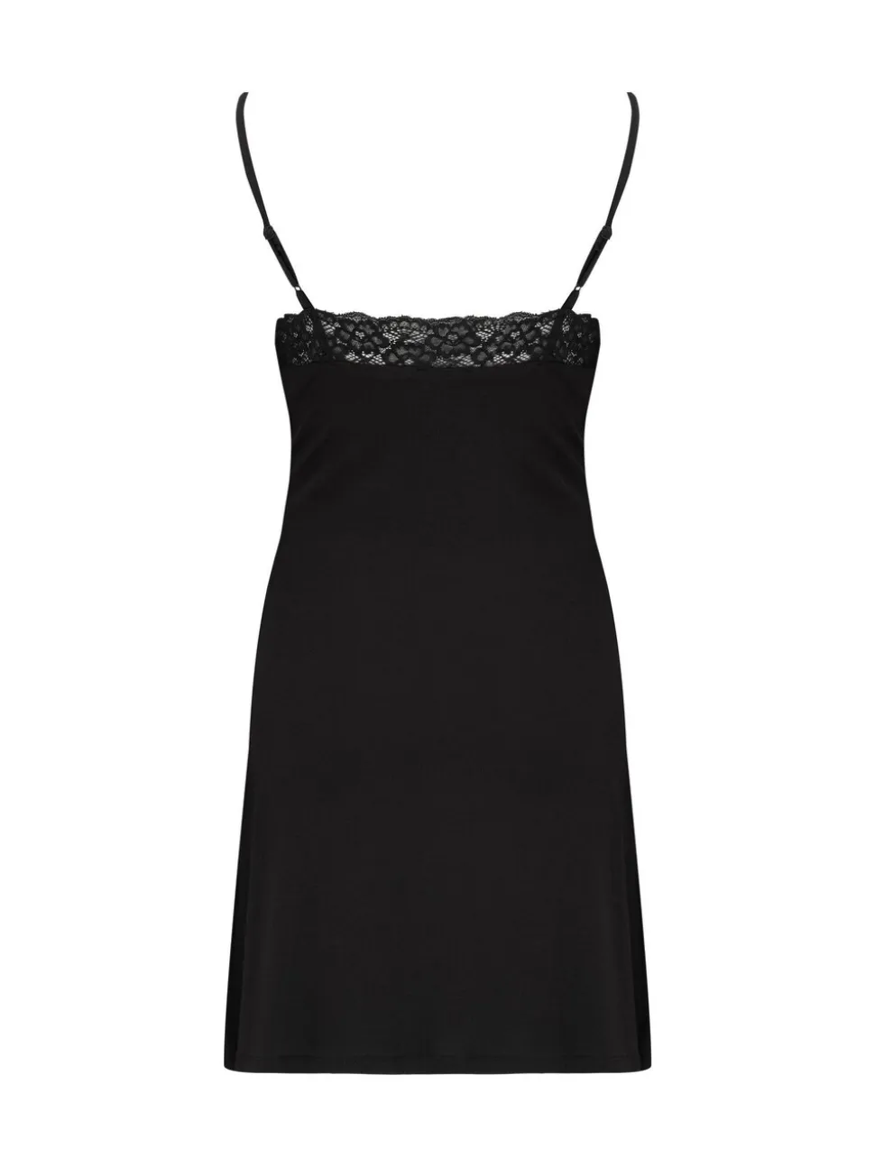 Zwart - Pour Moi - Sofa Loves Lace - Zachte jersey slipdress met split en verborgen ondersteuning