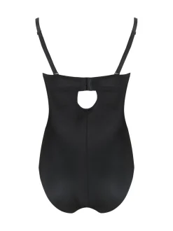 Zwart - Pour Moi Definitions shapewear-body met buikcorrectie en verwijderbare bandjes