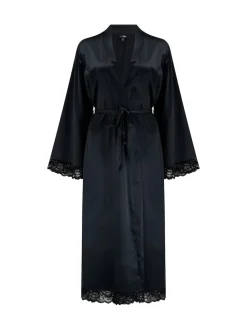 Zwart - Pour Moi Dusk Satin Kimono Sleeve Midi Gown