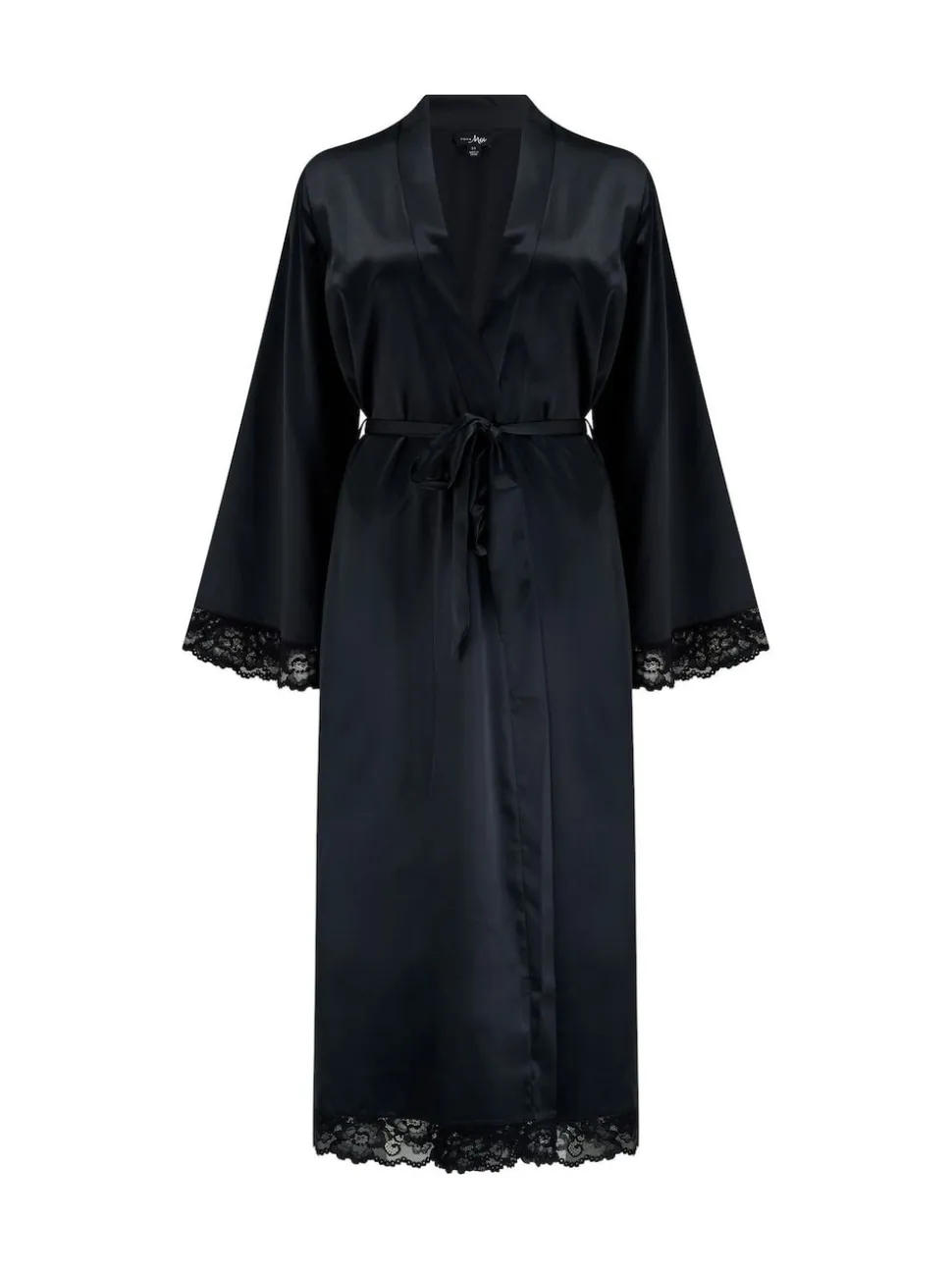 Zwart - Pour Moi Dusk Satin Kimono Sleeve Midi Gown