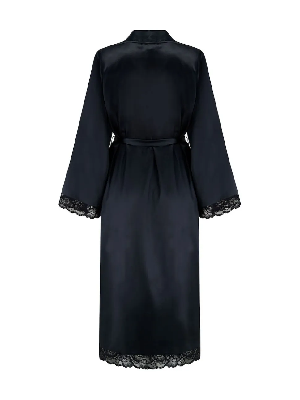 Zwart - Pour Moi Dusk Satin Kimono Sleeve Midi Gown