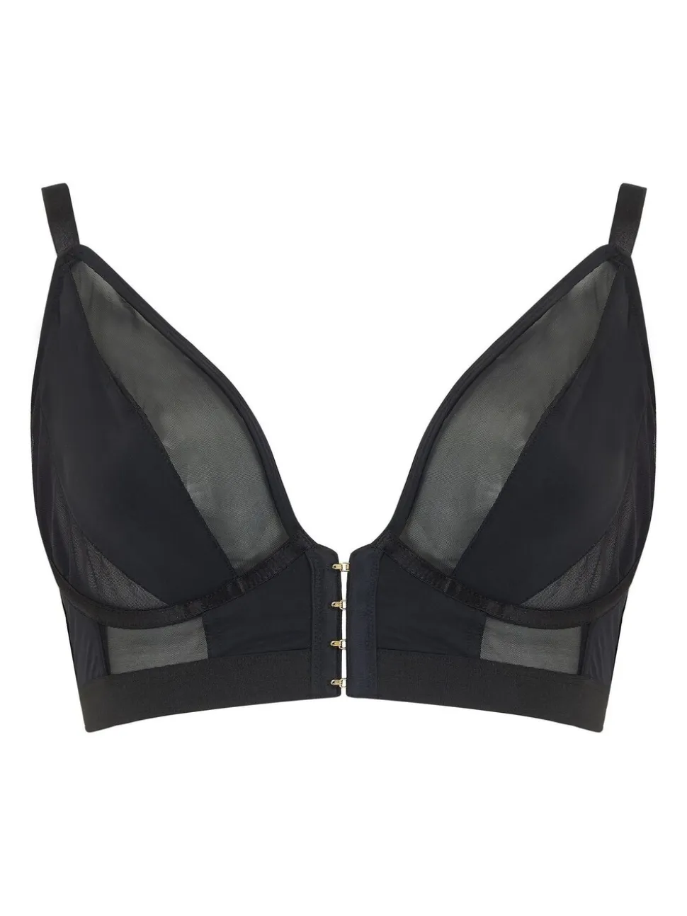 Zwart - Pour Moi India beugelbustier met voorsluiting