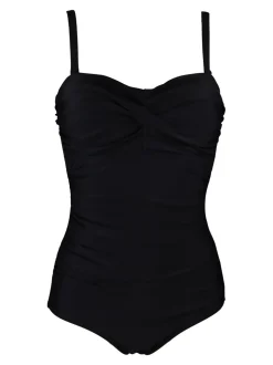 Zwart - Pour Moi Santa Monica tummy control corrigerend badpak met afneembare bandjes