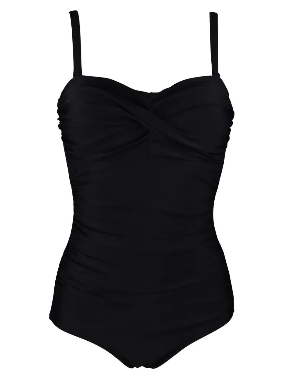 Zwart - Pour Moi Santa Monica tummy control corrigerend badpak met afneembare bandjes