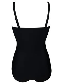Zwart - Pour Moi Santa Monica tummy control corrigerend badpak met afneembare bandjes