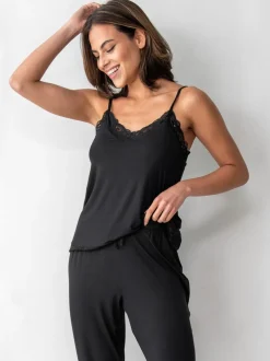 Zwart - Pour Moi Sofa Loves Lace Soft Hidden Support Pyjama Top
