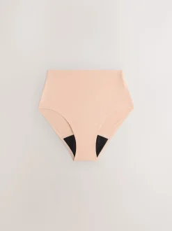 Zwart / Praline Huidskleur / Roze Bloemen - Set van 4 No VPL menstruatieslips voor medium vloeien