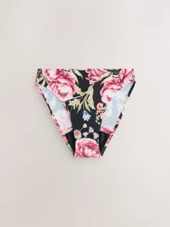 Zwart / Praline Huidskleur / Roze Bloemen - Set van 4 No VPL menstruatieslips voor medium vloeien