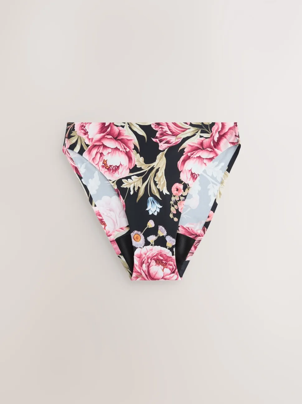 Zwart / Praline Huidskleur / Roze Bloemen - Set van 4 No VPL menstruatieslips voor medium vloeien