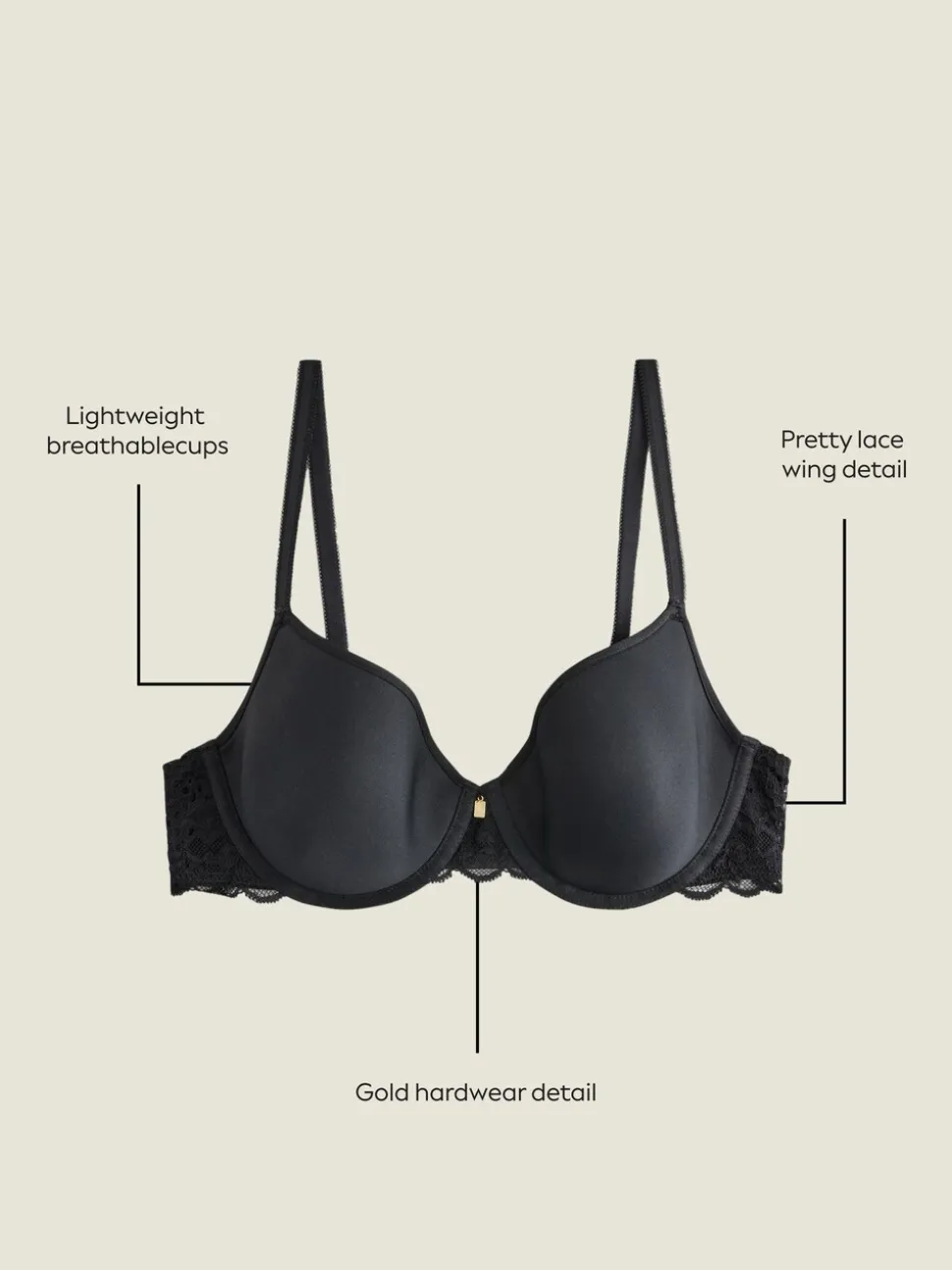 Zwart - Premium Ultiem Comfort Lichtgewicht Ademende T-shirt Beha