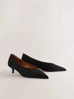 Zwart - Puntige lage naaldhakken schoenen