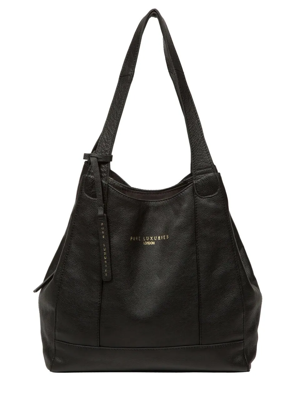 Zwart - Pure Luxuries London Colette leren handtas