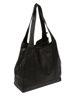 Zwart - Pure Luxuries London Colette leren handtas