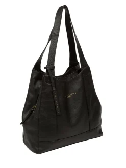 Zwart - Pure Luxuries London Colette leren handtas