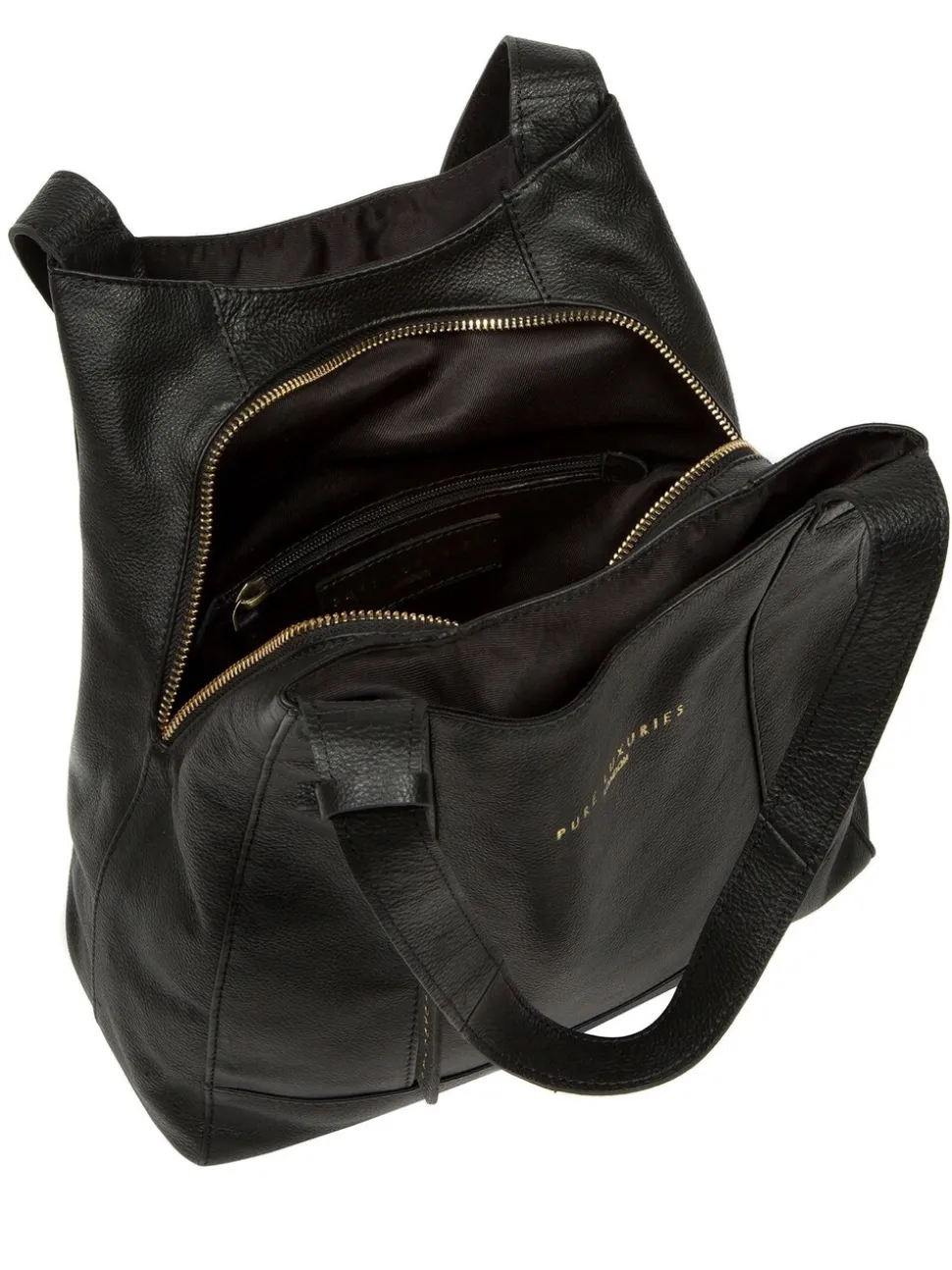 Zwart - Pure Luxuries London Colette leren handtas