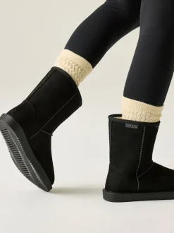 Zwart - Regatta Risley Behaaglijke halflange waterdichte Boots met voering van imitatiebont