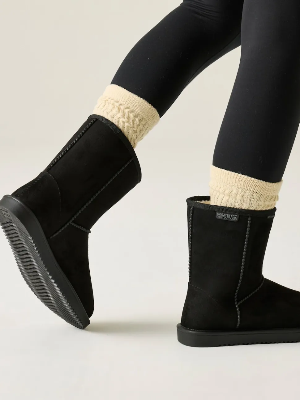 Zwart - Regatta Risley Behaaglijke halflange waterdichte Boots met voering van imitatiebont