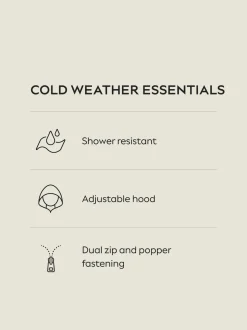 Zwart - Regenbestendige bodywarmer met capuchon en gebreide kraag