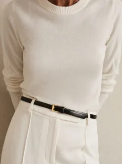 Zwart - Reiss - Holly - Smalle leren riem