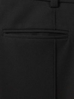 Zwart - Reiss Claude broek met hoge taille en uitlopende pijpen