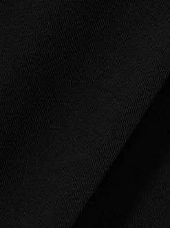 Zwart - Reiss Eden wijde broek van keperstof met elastische tailleband
