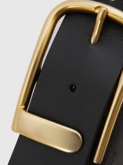 Zwart - Reiss Iyla leren riem met halve gesp