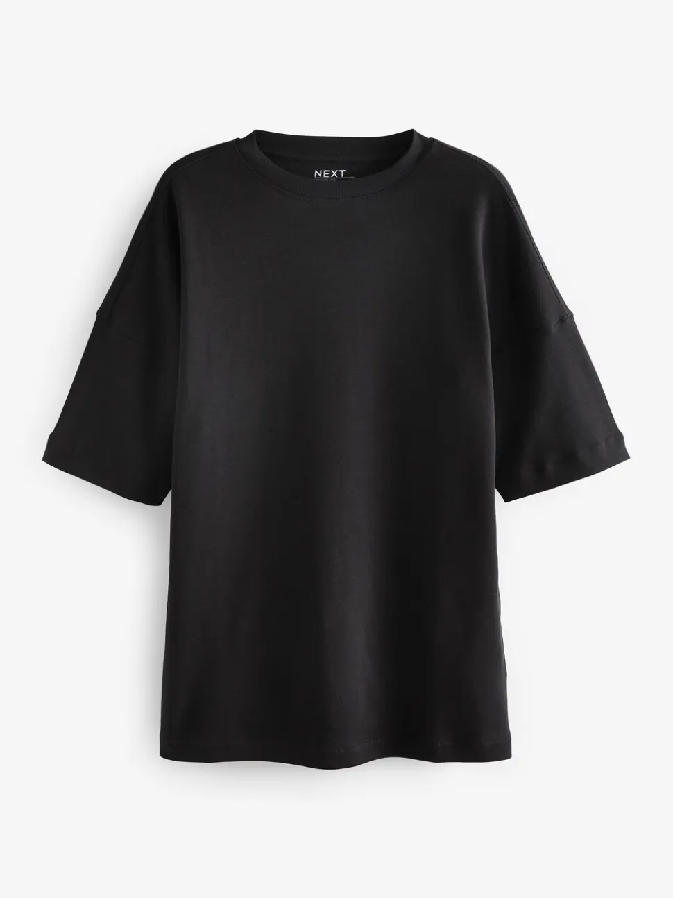 Zwart - Relaxt dik lang T-shirt