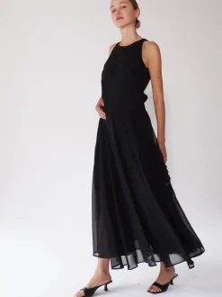 Zwart - Religion Eligion Floaty Sheer Multi Layered Olsen Maxi Skirt