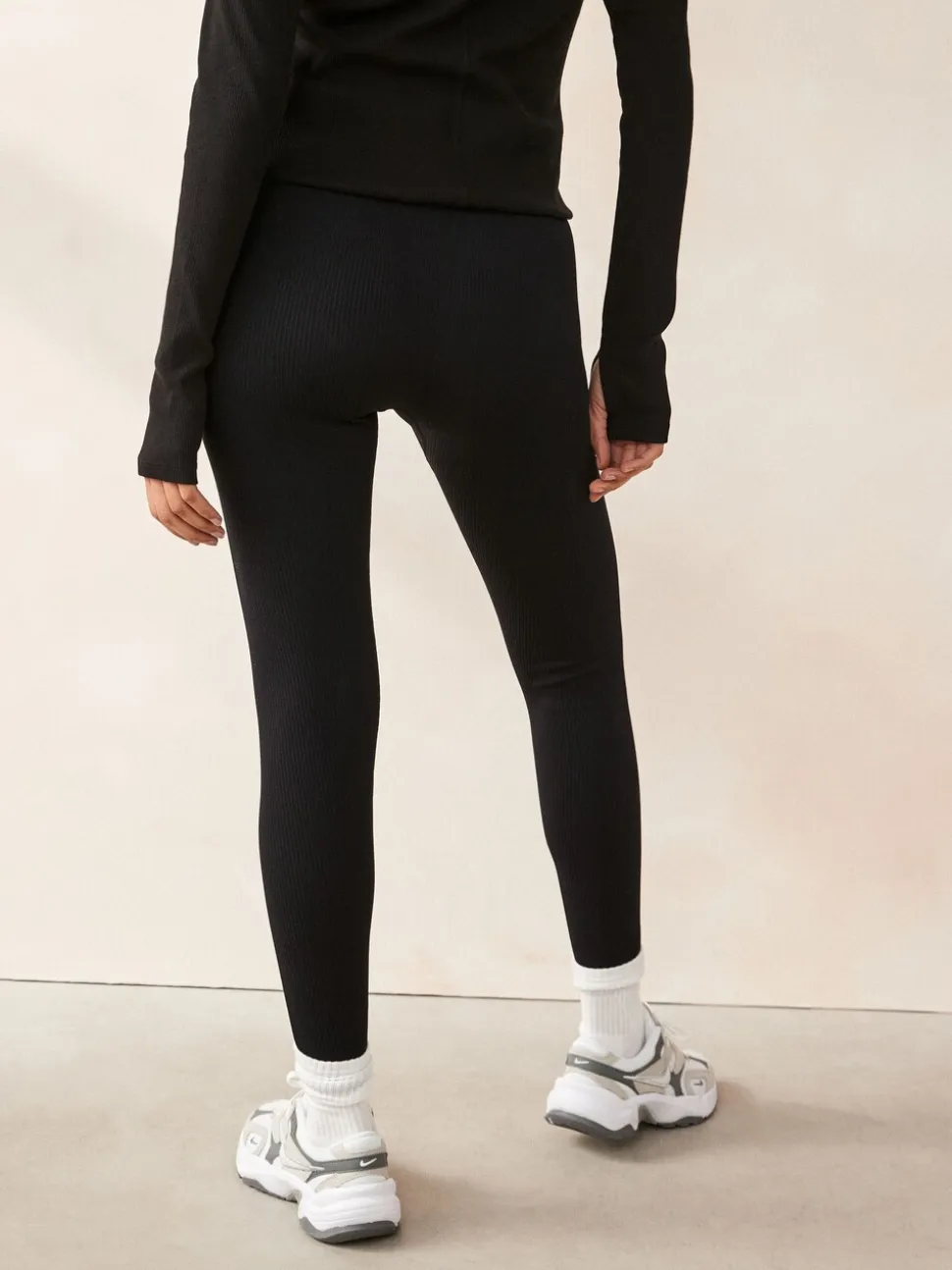 Zwart - Ribbed High Waist Leggings 2 Pack