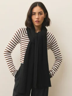 Zwart - Ribbed Knit Scarf